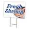 Signmission Fresh Shrimp Yard Sign & Stake outdoor plastic coroplast window, C-2436 Fresh Shrimp C-2436 Fresh Shrimp - alternate 1